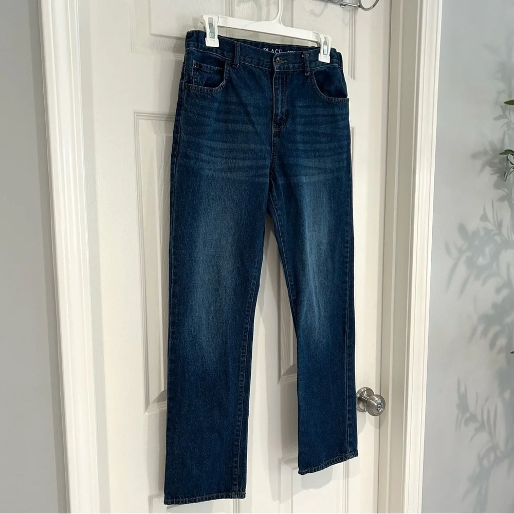 The Children's Place Boys Straight Leg Jeans Denim Sz 14 Husky Adjustable Waist